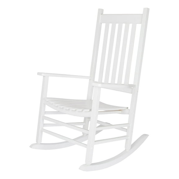 Shine Company Vermont Hardwood Outdoor Porch Patio Furniture Rocker Chair, White