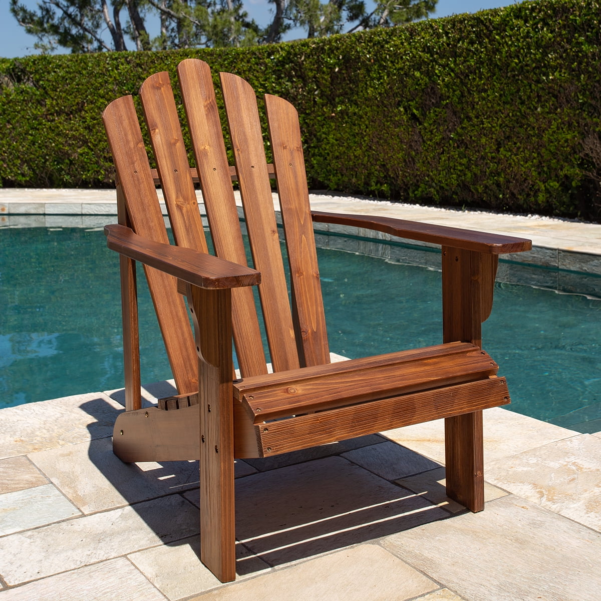 Shine Company Westport II Solid Wood Adirondack Chair Oak