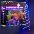 thumbnail image 1 of Shine Decor Spiral Tree Light for Christmas, Outdoor Sturdy Dual Spiral Tree-Like Lights, 5FT Holiday Decorative Remote Control RGB Chasing Colorful Tree Lamp with 252 LEDs 24V ETL Adapter, 1 of 7
