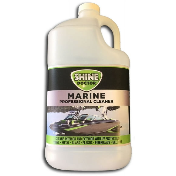 Shine Doctor Marine Boat Cleaner 128 oz.(Gallon) - Cleans Interior & Exterior with UV Protection! Vinyl - Metal - Glass - Plastic - Fiberglass - Gelcoat
