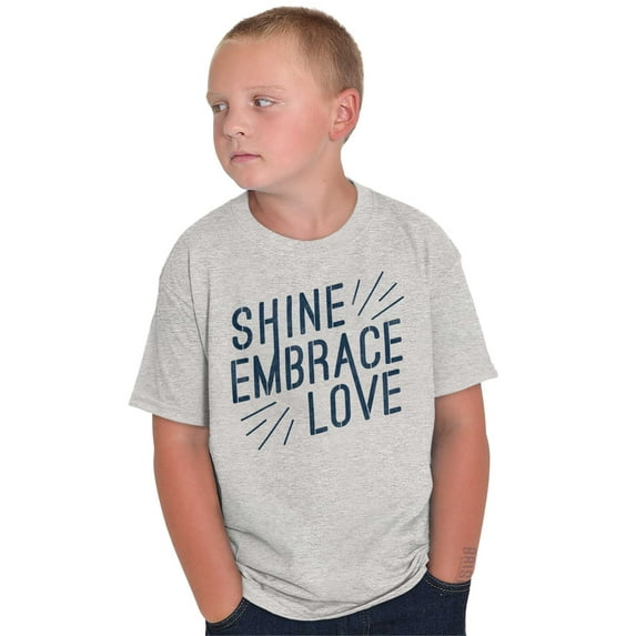 Shine Embrace Autistic Awareness Crewneck T Shirts Boy Girl Teen Brisco Brands L