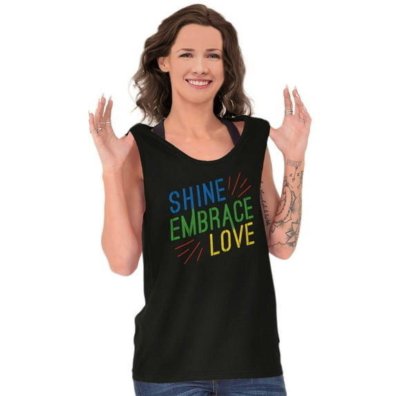 Shine Embrace Autistic Awareness Tank Top T Shirts Men Women Brisco Brands S