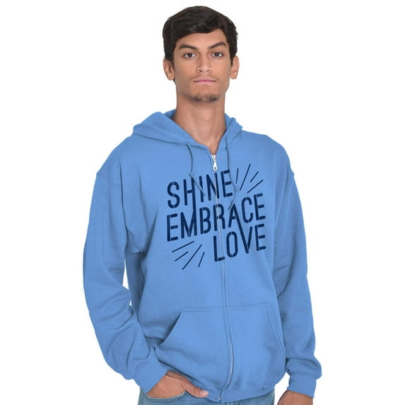 Shine Embrace Autistic Awareness Zip Up Hoodie Men's Women's Brisco Brands S