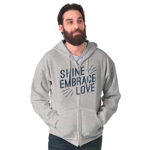 Shine Embrace Autistic Awareness Zip Up Hoodie Men's Women's Brisco Brands X