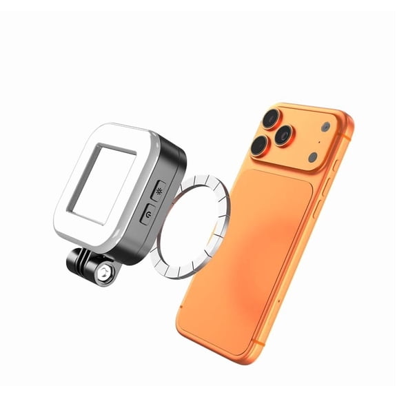 Shine Flare Magnetic Selfie Light with Makeup Mirror, Rechargeable LED Fill Light for Phone, Dimmable RGB Clip-On Camera Light for Selfies, Photography, Video Calls, TikTok, YouTube & Live Streaming