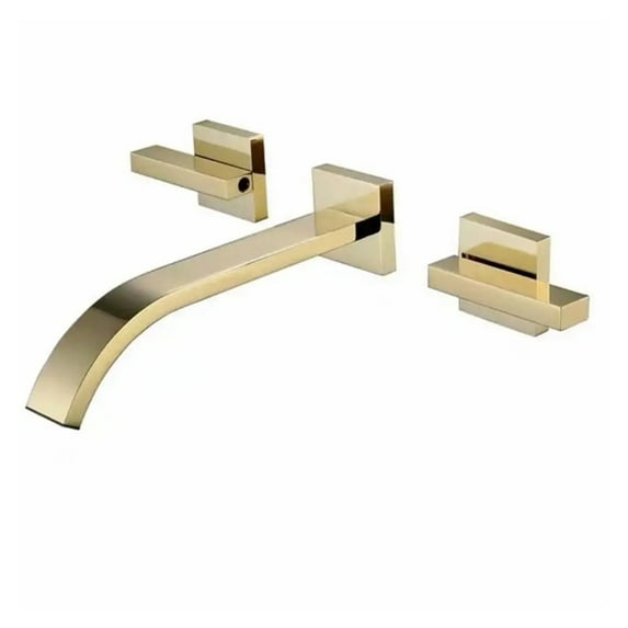 Shine Gold Or Brushed Gold In Wall Bathroom Basin Sink Waterfall Faucet, Wall Mounted Mixer Tap Hot And Cold Water