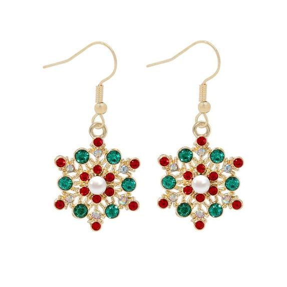 Shine In Winter European Style Snowflake Earrings Elegant Hook Design Fashion Jewelry for Women Holiday Party Accessories