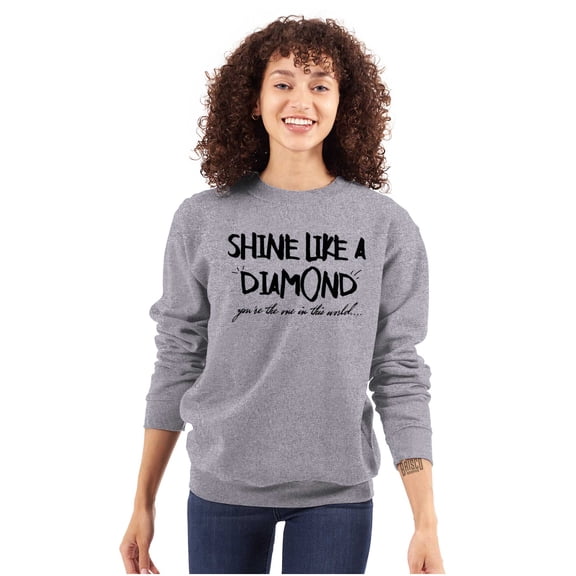 Shine Like Diamond Sparkle Unique Women Plus Size Crewneck Sweatshirt Brisco Brands 3X