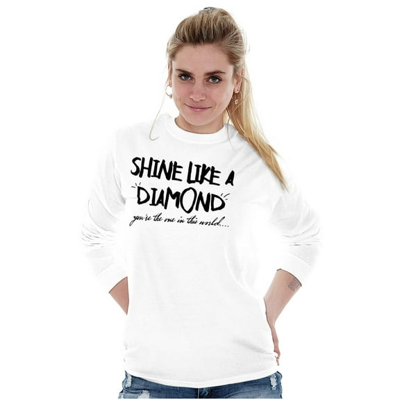 Shine Like Diamond Sparkle Unique Women's Long Sleeve T Shirt Brisco Brands M