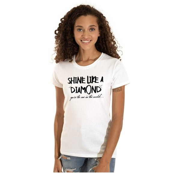Shine Like Diamond Sparkle Unique Womens Fitted Plus Size Graphic Tee Brisco Brands 2X