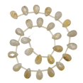 thumbnail image 1 of Natural Faceted Rutilated Quartz Briolette Bead Strand | 15x10x5mm | 26 Beads |, 1 of 12