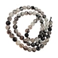thumbnail image 1 of Shine! Natural Untreated Tourmalinated Quartz Faceted Round Bead Strand | 6 mm |, 1 of 11