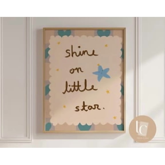 Shine On Little Star Poster Vintage Style Wall Decor Physical Poster Home Wall Art , Poster Print Only