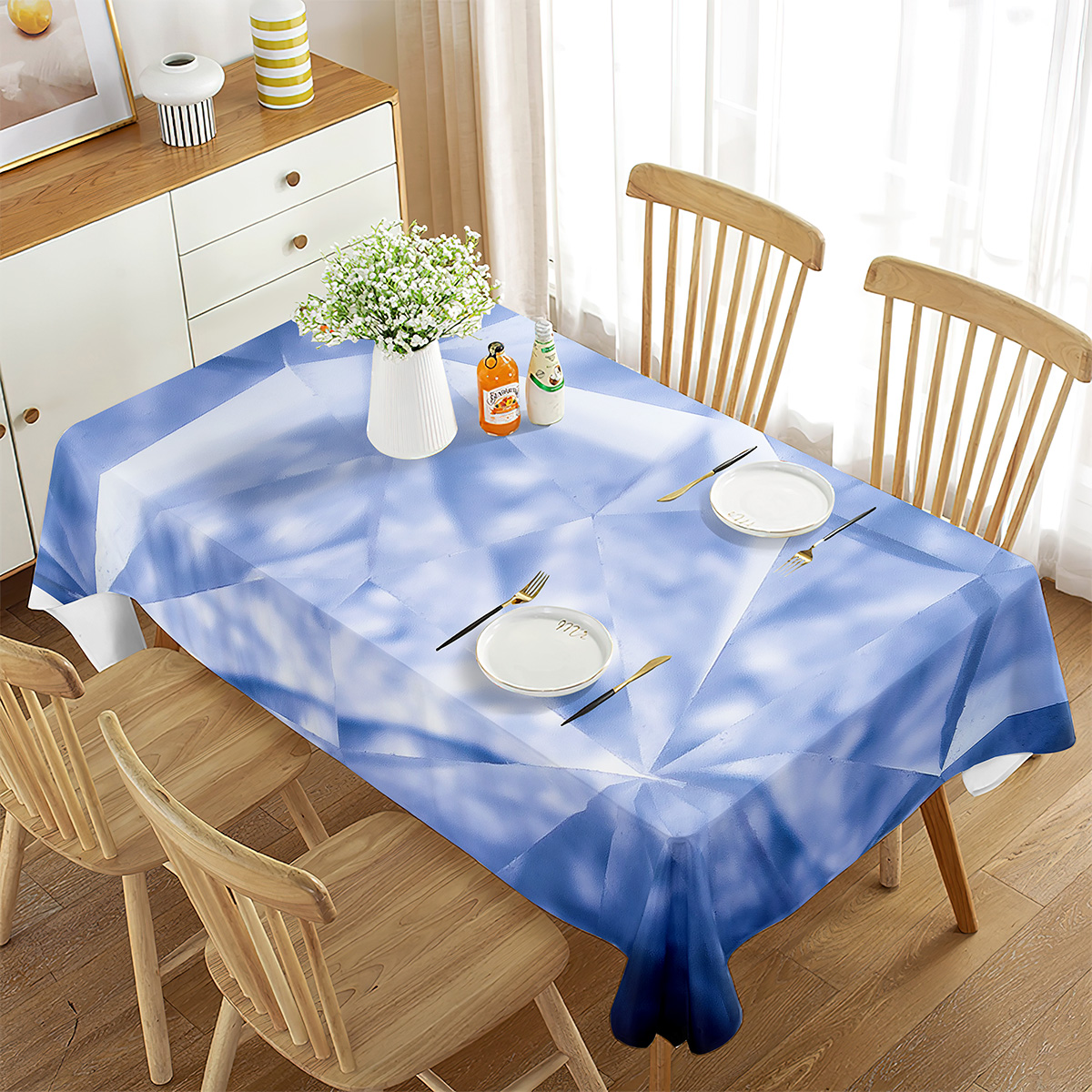Shine Tablecloth Transparent Rectangle Table Cover for Living Room ...