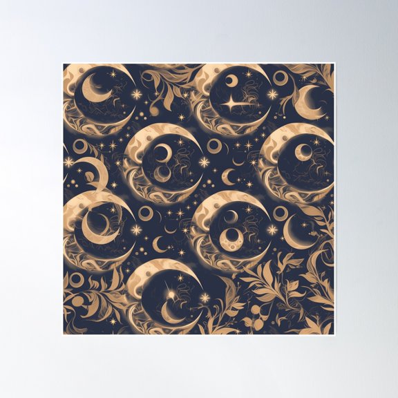 Shine The Moonlight In The Moon Poster Wall Art, Modern Wall Decor, 24x24 UNFRAMED