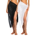 thumbnail image 1 of Shine Up 2 Pack Swimsuit Coverups Womens Chiffon Long Bikini Wraps Beach Bathing Suit Cover-up, 1 of 5