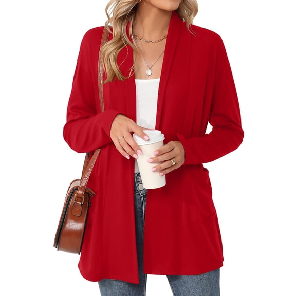 Shine Up Cardigan for Women Long Sleeve Lightweight Tops Casual Open Front Cardigans with Pockets