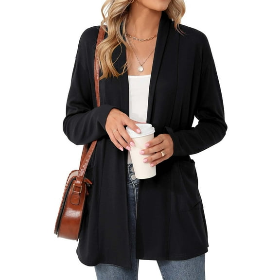 Shine Up Cardigan for Women Long Sleeve Lightweight Tops Casual Open Front Cardigans with Pockets