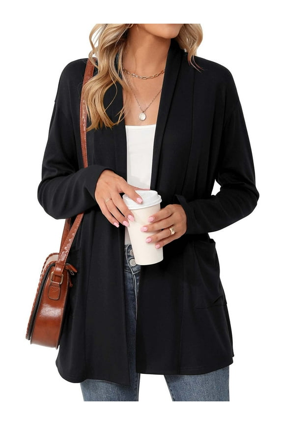 Cardigan for Women Long Sleeve Lightweight Tops Casual Open Front Cardigans with Pockets
