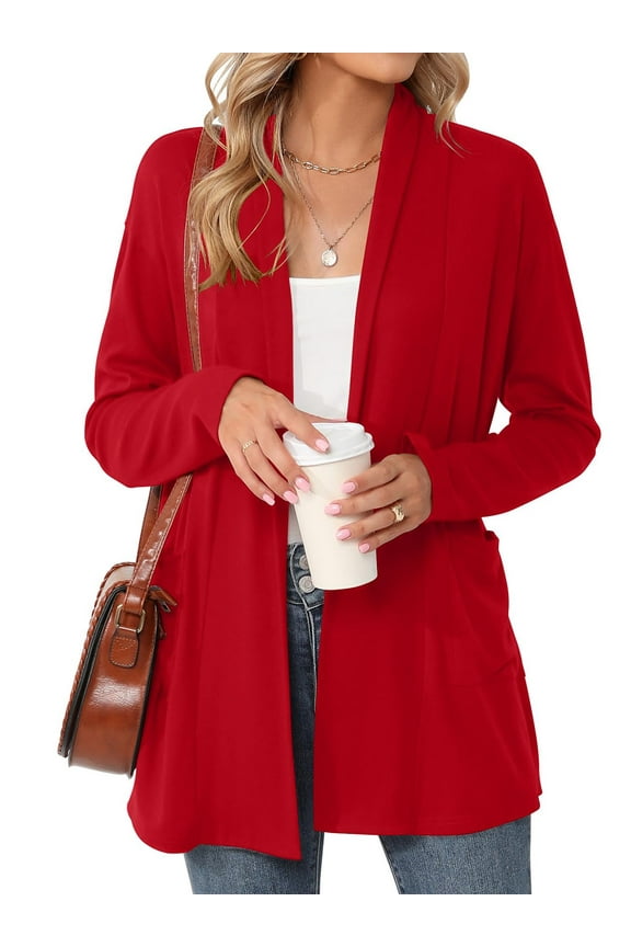 Cardigan for Women Long Sleeve Lightweight Tops Casual Open Front Cardigans with Pockets