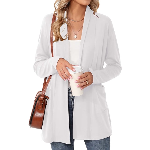 Shine Up Cardigan for Women Long Sleeve Lightweight Tops Casual Open Front Cardigans with Pockets