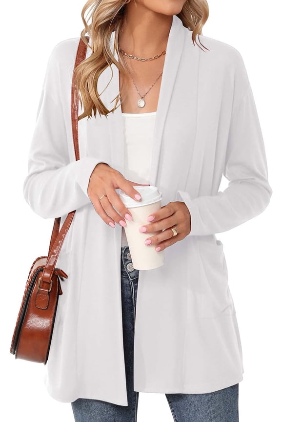 Cardigan for Women Long Sleeve Lightweight Tops Casual Open Front Cardigans with Pockets