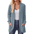 thumbnail image 1 of Shine Up Cardigan for Women Rib Knit Long Sleeve Tops Casual Lightweight Open Front Cardigans with Pockets, 1 of 6