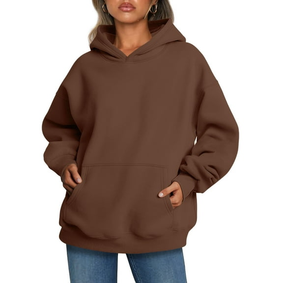 Shine Up Hoodies for Women Fleece Hooded Sweatshirts Oversized Pullover Long Sleeve Ladies Tops with Pocket