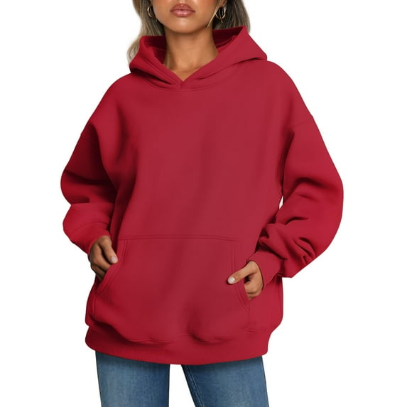 Shine Up Hoodies for Women Fleece Hooded Sweatshirts Oversized Pullover Long Sleeve Ladies Tops with Pocket