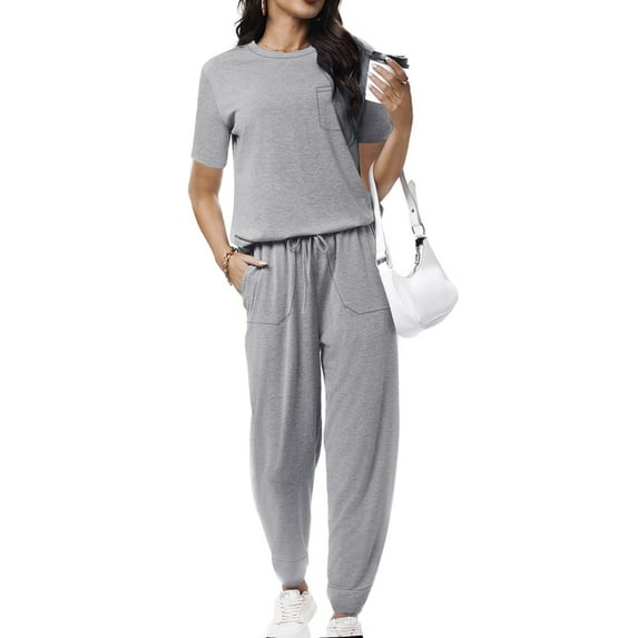 Shine Up Jogger Sets for Women Sweatsuit 2 Piece Lounge Set Solid Outfits Sets Casual Tracksuits with Pockets