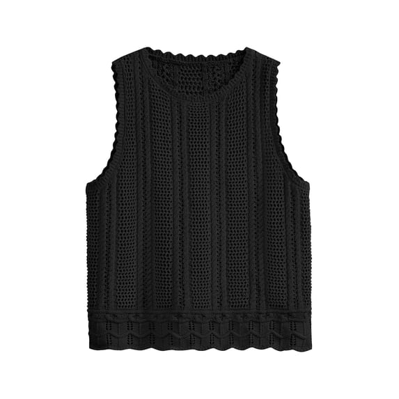 Shine Up Knit Tank Tops for Women Beach Vacation Clothes Summer Casual Crochet Tops Vest