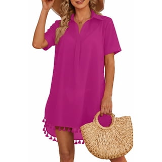 Shine Up Women Cover-up Shirt Tassel Swimsuit Beach Swimwear Summer Bathing Suit Dress
