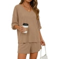 thumbnail image 1 of Shine Up Womens 2 Piece Sets Casual Short Sleeve Tops and Shorts Outfits Summer Lounge Set, 1 of 3