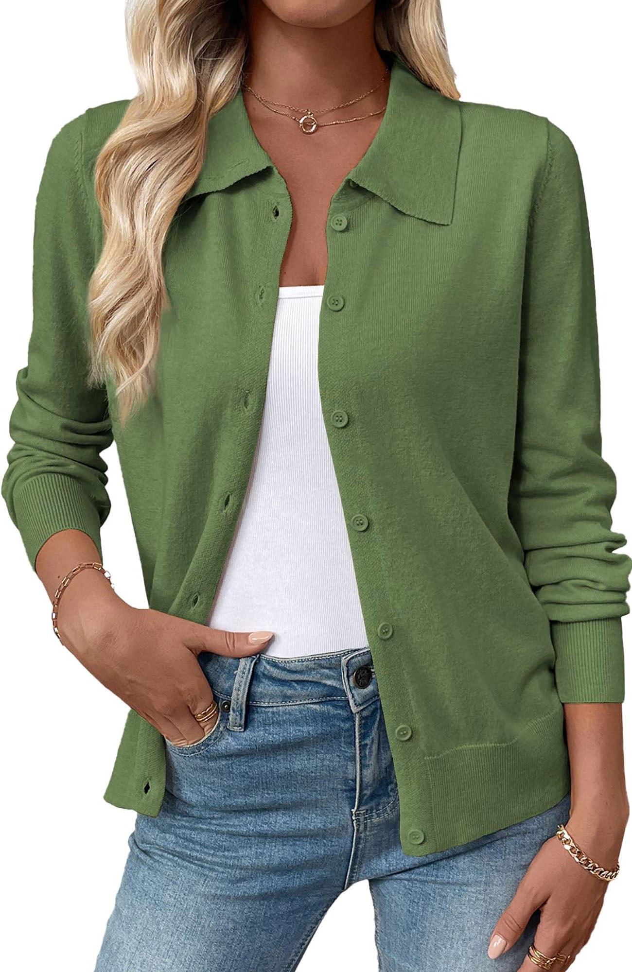 Shine Up Womens Cardigan Sweaters Lightweight Long Sleeve Tops Button ...