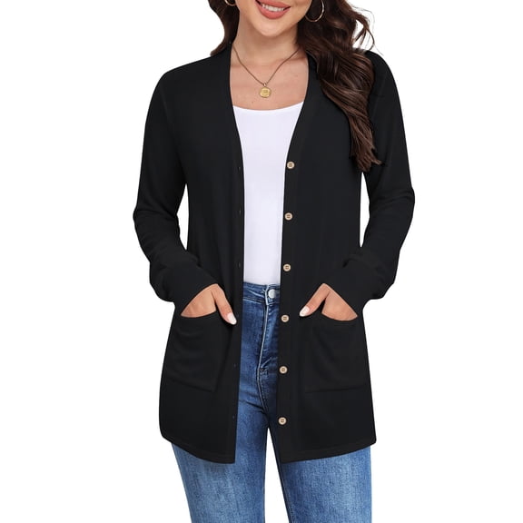 Shine Up Womens Lightweight Cardigan Button Down Long Sleeve Tops Casual Open Front Cardigans