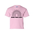 thumbnail image 1 of Shine Your Light Youth Unisex Kids Christian Short Sleeve T-shirt Graphic Tee Graphic Tee-Light Pink-small, 1 of 4