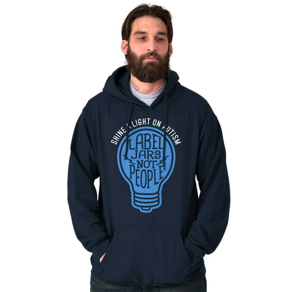 Shine a Light on Autism Bulb Symbol Unisex Plus Size Hoodie Brisco Brands 2X