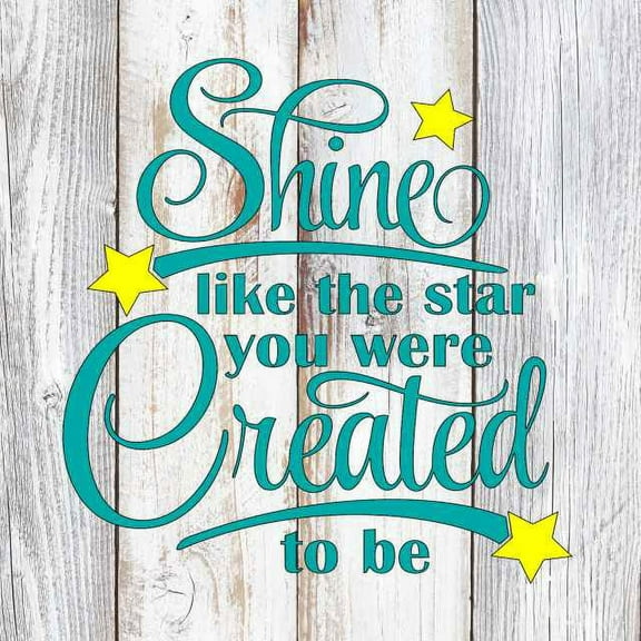 Shine like the star… Rustic Farmhouse Style White Wood Sign Wall Décor Gift 8 x 8 Wood Sign B3-08080001099