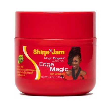 Shine 'n Jam Magic Fingers Edge Magic for Braiders, Extreme Hold, 4 oz..