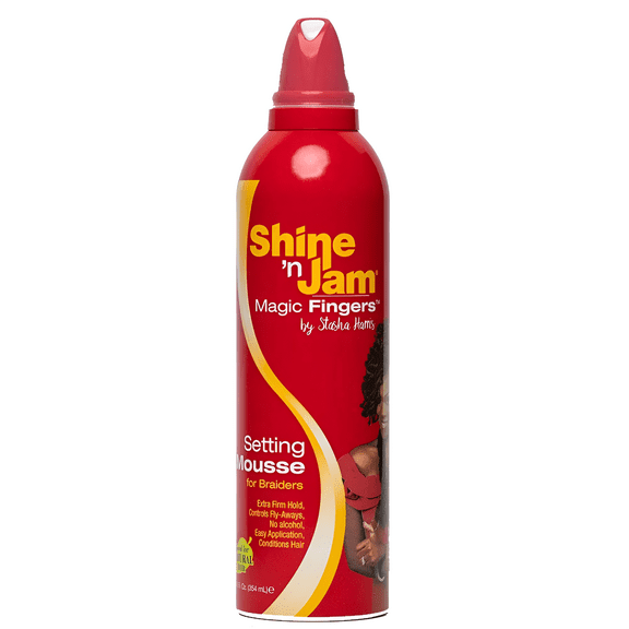 Shine n' Jam Magic Fingers Setting Mousse for Braiders 12 oz