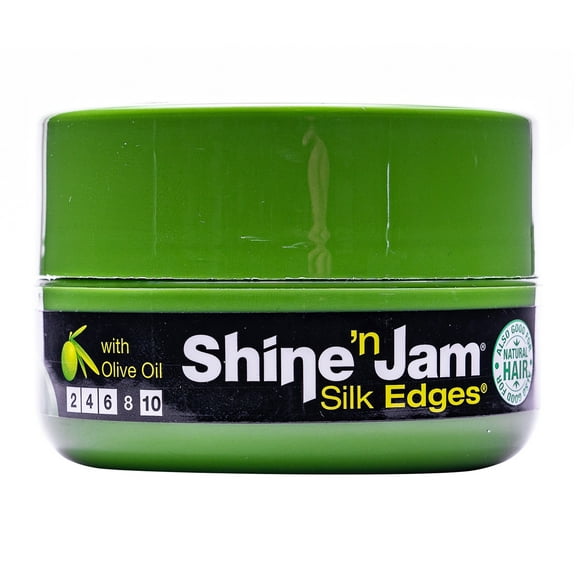 Shine 'n Jam Silk Edges, Extra Firm Hold Unisex Hair Styling Gel, 2 oz., Moisturizing, Unisex