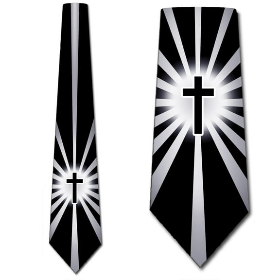 Shine on Me - Black Cross Necktie Mens Tie by Three Rooker