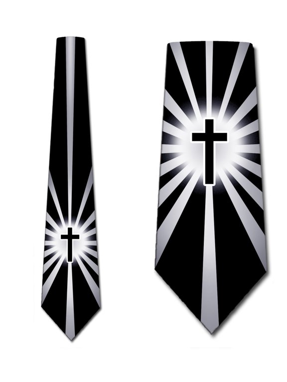 Shine on Me - Black Cross Necktie Mens Tie by Three Rooker