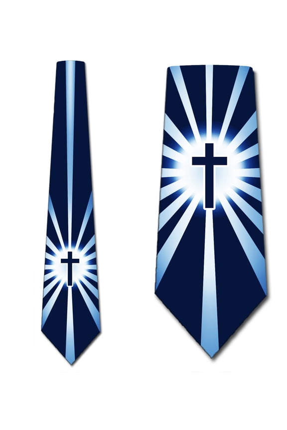 Shine on Me - Navy Cross Necktie Mens Tie by Three Rooker