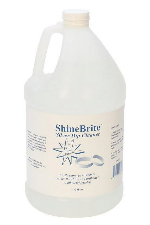 ShineBrite Silver Dip Cleaner 1 Gallon Jewelry Silver Metal Polishing Tarnish Oxidation Removal Cleaning Finishing Solution - CLN-856.10