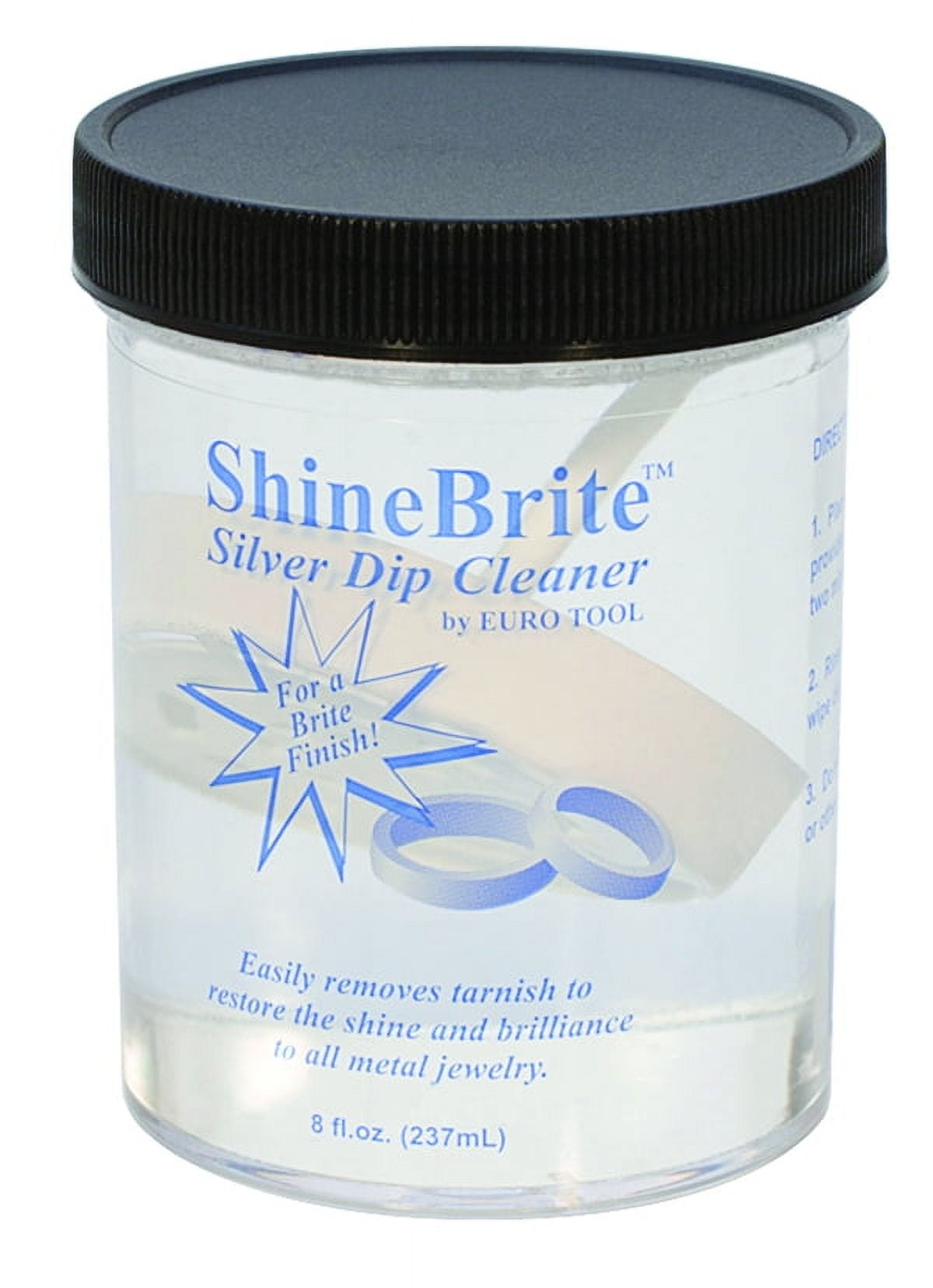 ShineBrite 8 Oz Clear Plastic Jar Silver Jewelry Cleaner