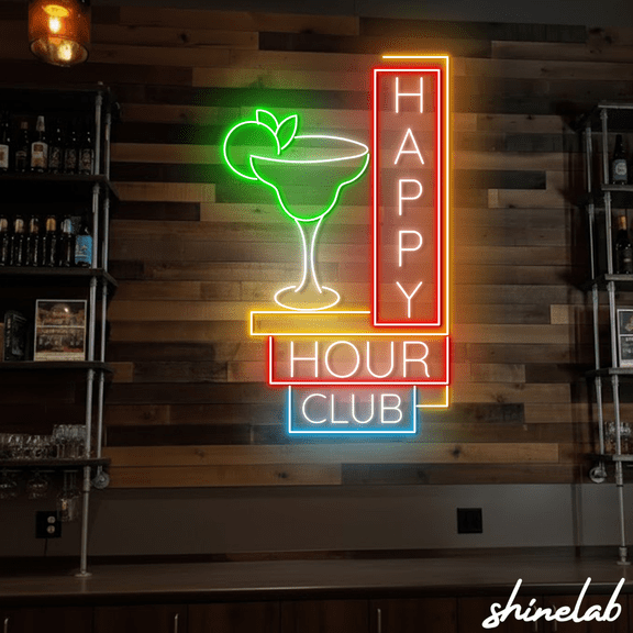 ShineLab Bar Club Neon Sign For Wall Decor, Home Bar Decor, Bar Led Light