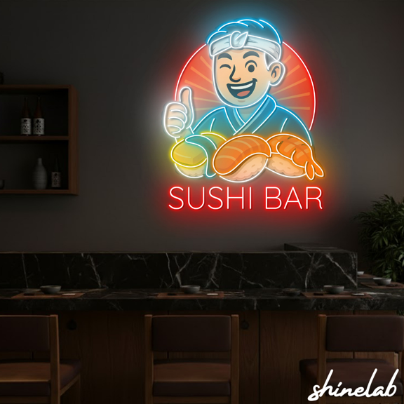 ShineLab Sushi Bar Neon Sign, Sushi Led Light, Gift For Sushi Lover