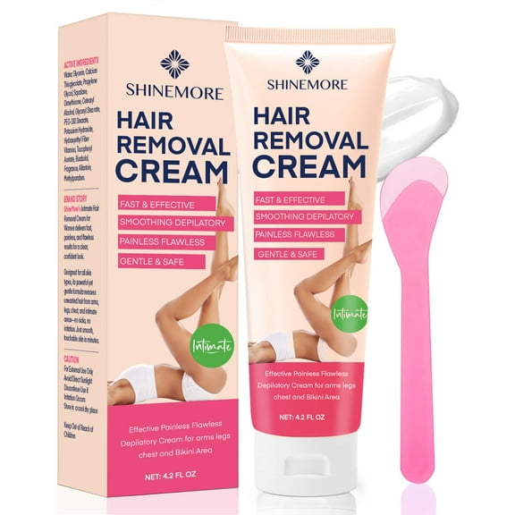 ShineMore Hair Removal Cream for Women, Painless Depilatory Cream for Legs, Arms, Bikini Area & Chest, 4.21 fl oz