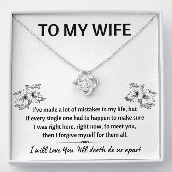 ShineOn Fulfillment To My Wife Love Knot Necklace with Message Card